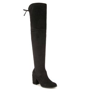 SIZE 10 BLACK OVER THE KNEE BOOTS